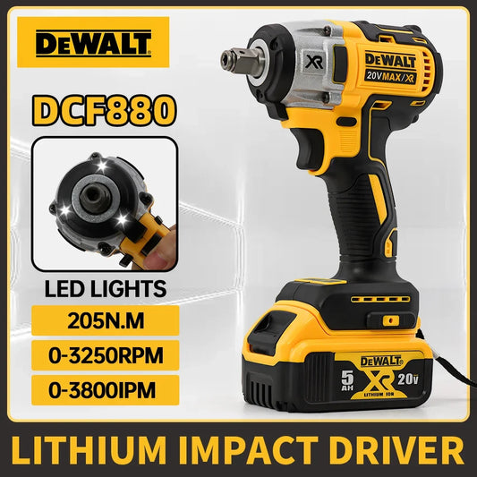 Dewalt DCF880 Cordless Electric Brushless Wrench Impact LED Light 3250RPM 205N.m Wireless Power Tool for Home Improveme
