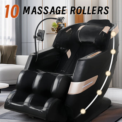 Massage Chair with Zero-Gravity Recline and Bluetooth Speakers - PU Leather