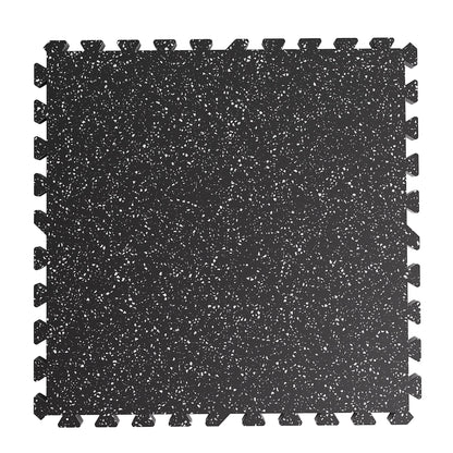 0.6 Inch Thick Gym Floor Mats with EVA Foam - Black