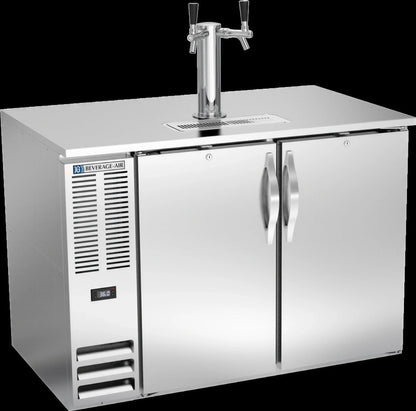 Beverage Air DD48HC-S 48-Inch Direct Draw Beer Dispenser, 2 Half-Barrel Kegs, Stainless Steel, Dual-Faucet Tower
