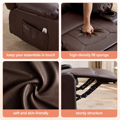Rocker Recliner Chair with Massage and Heat - Leather