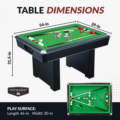 Hathaway Renegade 54-in Bumper Pool Table - Slate - Black with Green Felt