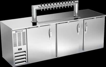 Beverage Air DD94HC-S-12T 94-Inch Stainless Steel Direct Draw Beer Dispenser, 12-Tap Tower, 5 Half-Keg Capacity