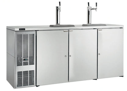 Perlick DDS84 Draft Beer Dispenser, 84-Inch Three-Door Direct Draw, Self-Contained, 4 Half-Barrel Capacity, Stainless Steel
