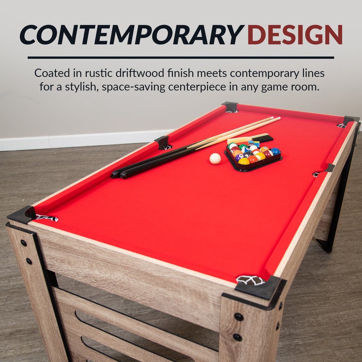 Hathaway Madison 54-in Foosball 6-in-1 Multi-Game Table