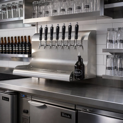 Perlick 4076BK7 7-Faucet Wall-Mount Glycol-Cooled Stainless Steel Draft Beer Dispensing Tower