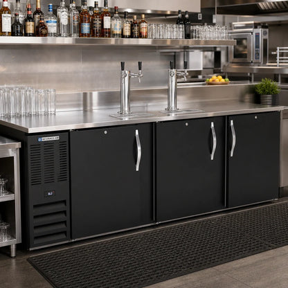 Beverage Air DD94HC-B 94-Inch Direct Draw Beer Dispenser, 5 Half-Barrel Kegs, Dual-Faucet Towers, Black Exterior