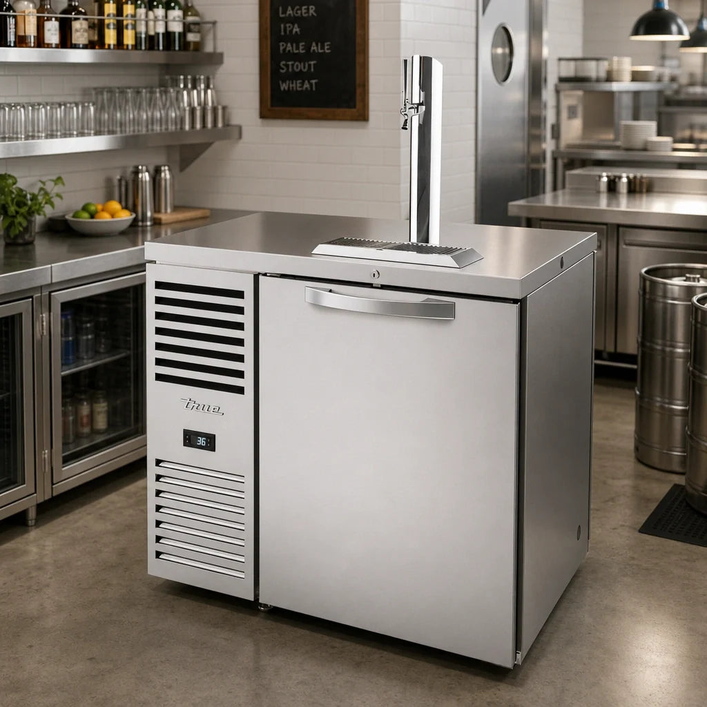 True Premier Bar TDR36-PTSZ1-L-S-S-S-1 36-Inch Pass-Thru Refrigerated Draft Beer Dispenser, Stainless Steel, 1 Faucet