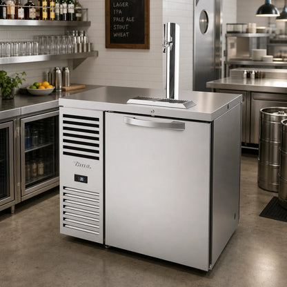 True Premier Bar TDR36-PTSZ1-L-S-S-S-1 36-Inch Pass-Thru Refrigerated Draft Beer Dispenser, Stainless Steel, 1 Faucet