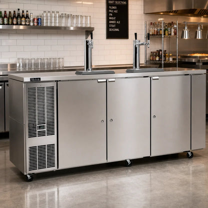 Perlick DDC92 Self-Contained Direct-Draw Draft Beer Dispenser, 92-Inch, 4 Half-Barrel Capacity, Stainless Steel