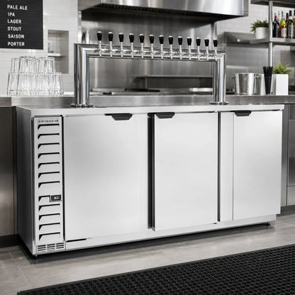 Beverage Air DD94HC-S-12T 94-Inch Stainless Steel Direct Draw Beer Dispenser, 12-Tap Tower, 5 Half-Keg Capacity
