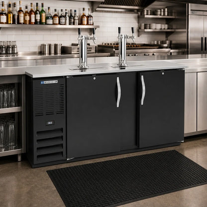 Beverage Air DD68HC-B 68-Inch Direct Draw Beer Dispenser, Dual Towers, 3-Keg Capacity, Black Exterior