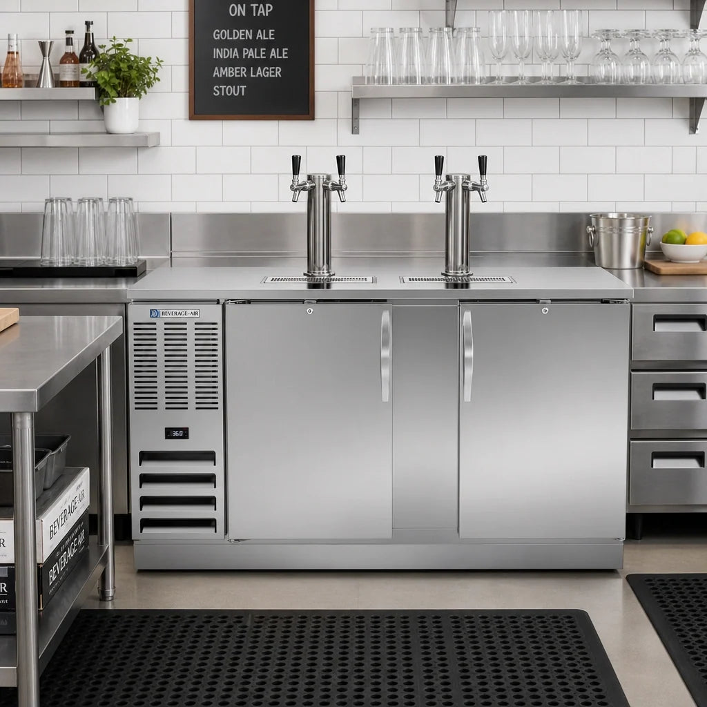 Beverage Air DD68HC-S 68-Inch Direct Draw Beer Dispenser, 3 Half-Barrel Kegs, Dual Towers, 3 Faucets, Stainless Steel