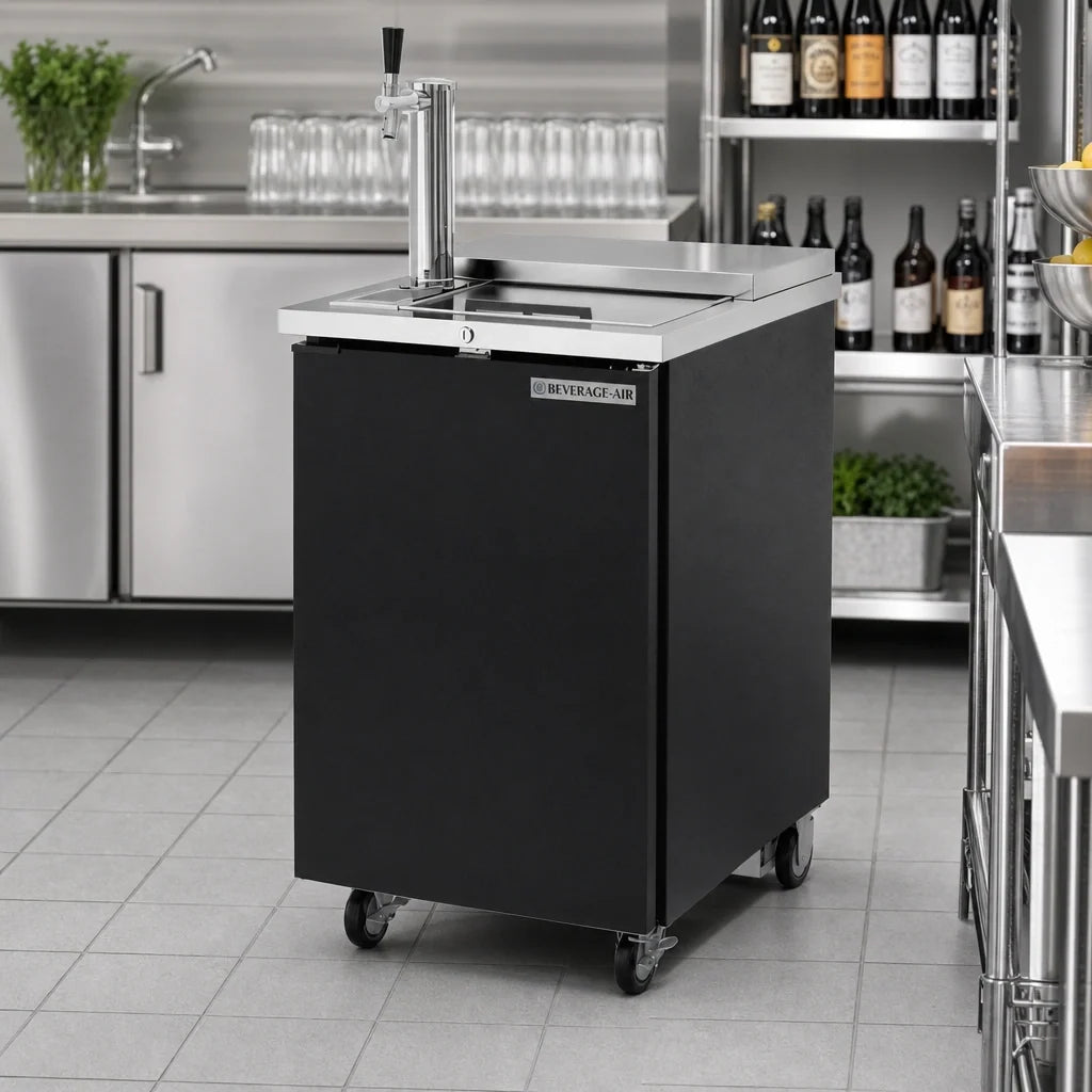 Beverage Air BM23HC-C-B Portable Club-Top Draft Beer Dispenser, 24-Inch, 1/2-Barrel Keg, Single Faucet, Black