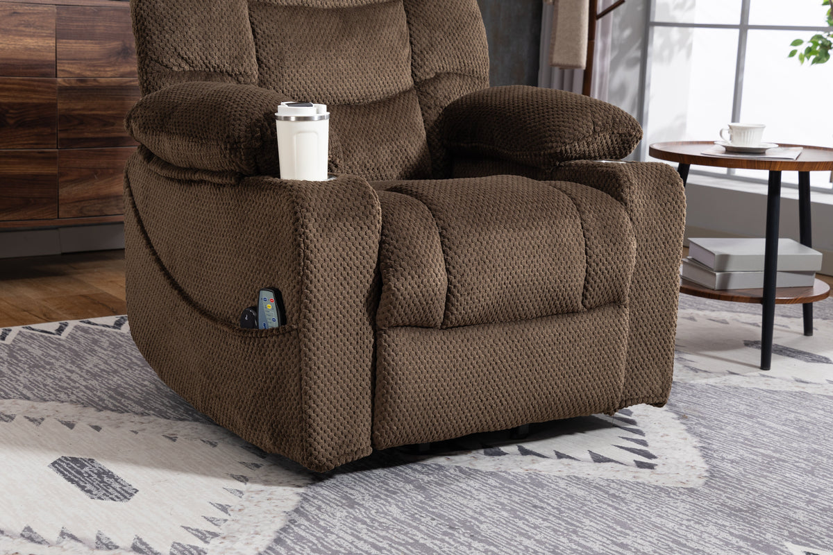 Ultra Wide Electric Lounge Chair with Massage Heating - Velvet