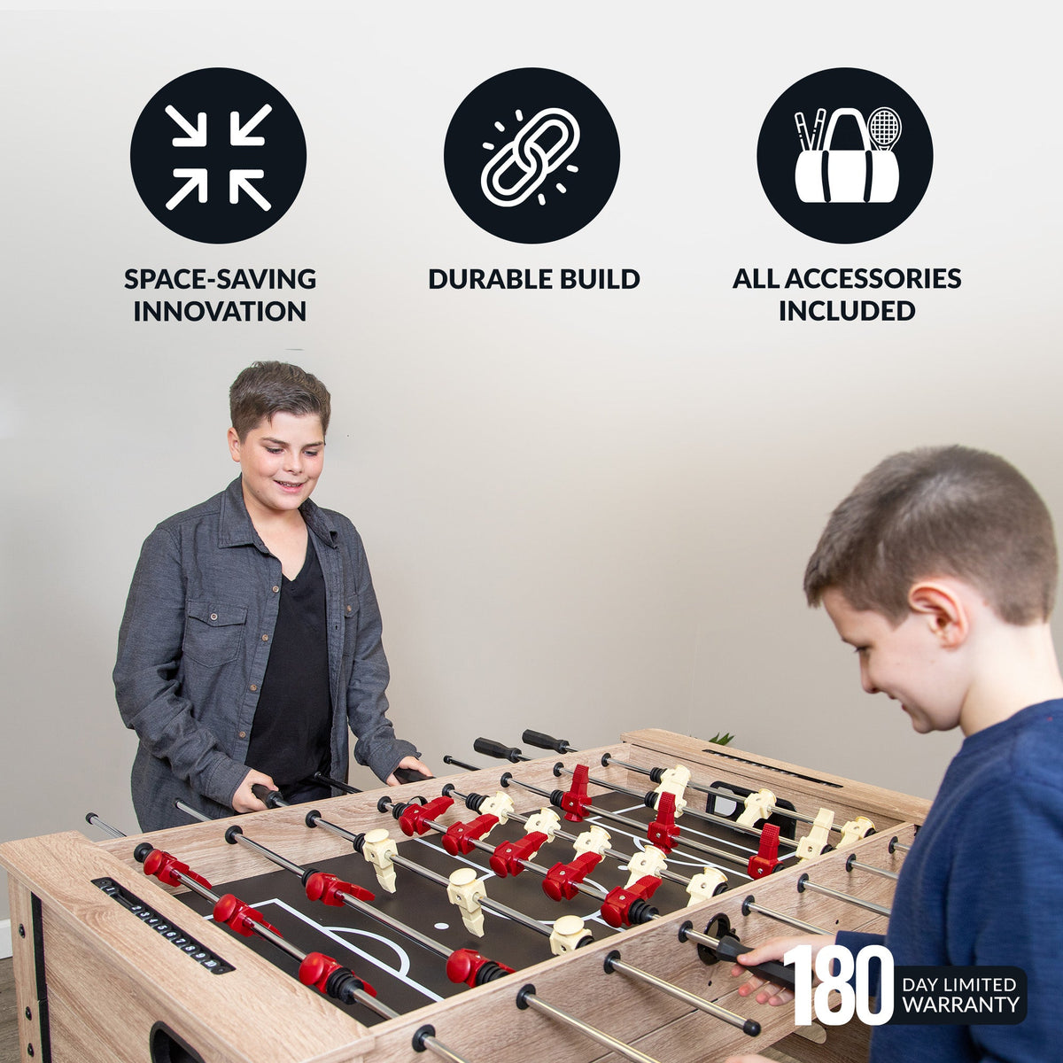 Hathaway Madison 54-in Foosball 6-in-1 Multi-Game Table
