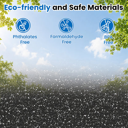 0.6 Inch Thick Gym Floor Mats with EVA Foam - Black