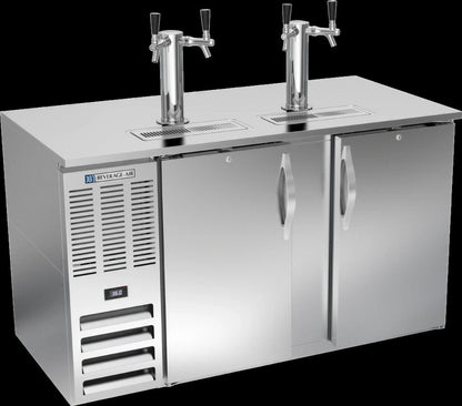Beverage Air DD58HC-S 58-Inch Stainless Steel Direct Draw Beer Dispenser, 3-Keg Capacity, Dual Towers