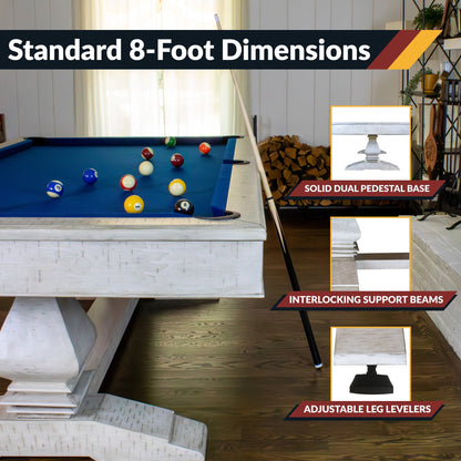 Hathaway Montecito 8-ft Pool Table- Driftwood Finish with Blue Felt