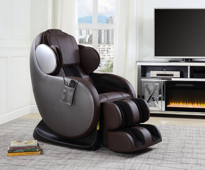 Pacari Synthetic Power 2D Massage Chair with Faux Leather - Black or Dark Brown
