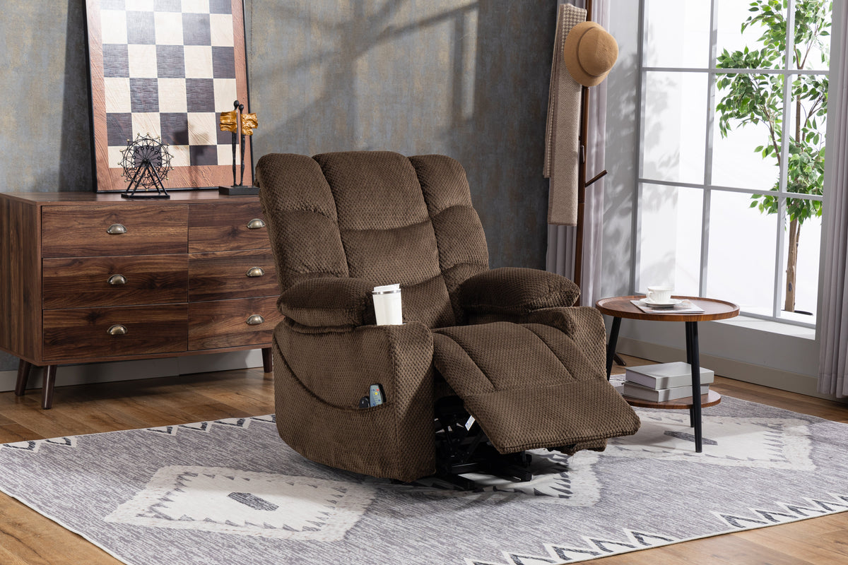Ultra Wide Electric Lounge Chair with Massage Heating - Velvet