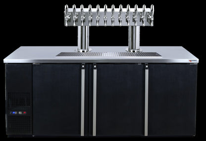 Micro Matic Pro-Line MBB78BC-E-A 80-Inch Three-Section Dual-Temperature Beer Dispenser, 12 1/6 Slim Barrel Keg Capacity, 8-Faucet Tower