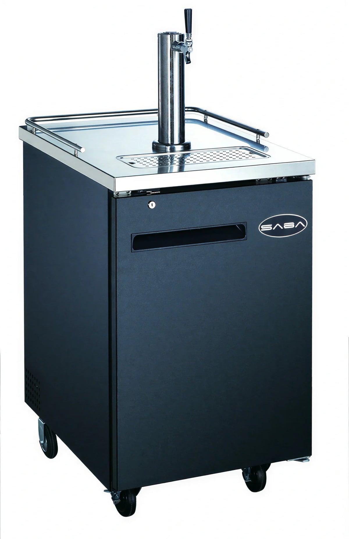 SABA SDD-30-23 One-Section Draft Beer Dispenser, 23-1/2 in W, 1/2-Barrel Capacity, Solid Door, Digital Temperature Control