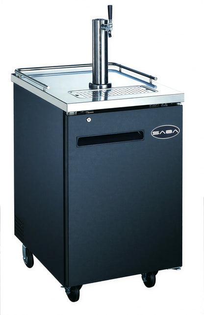 SABA SDD-30-23 One-Section Draft Beer Dispenser, 23-1/2 in W, 1/2-Barrel Capacity, Solid Door, Digital Temperature Control