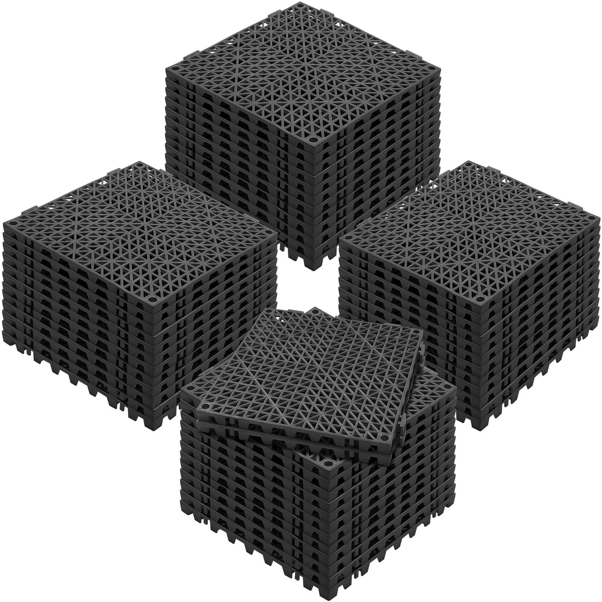 Durable PVC Interlocking Tile 50PCS with Rapid Drainage - Blue, Black, or Gray