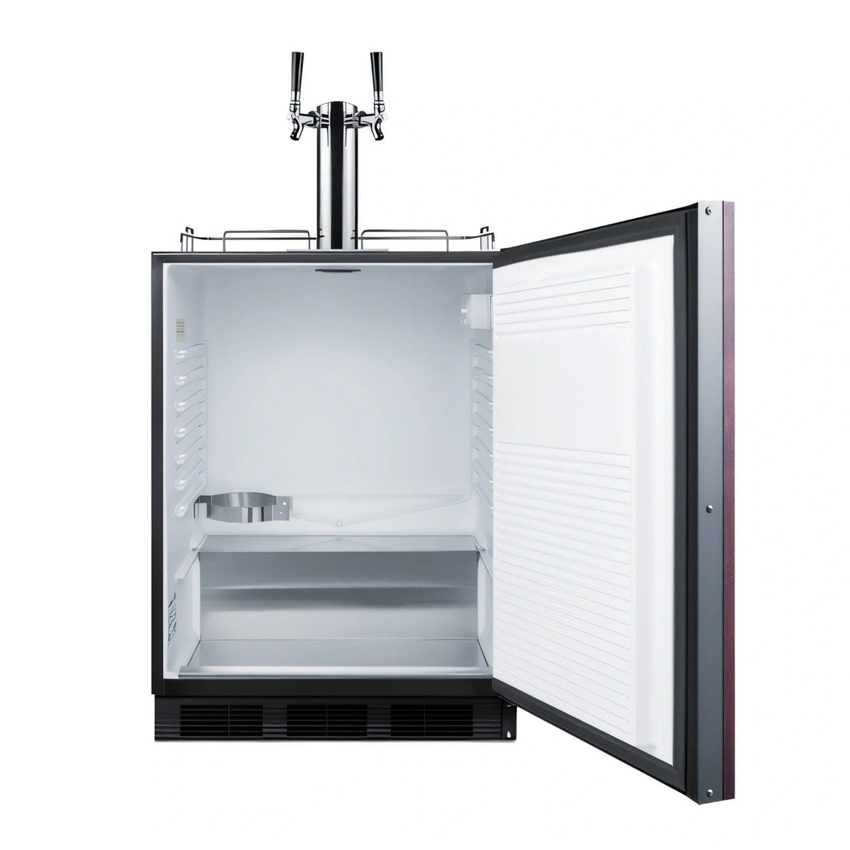 Summit Commercial SBC58BLBIADAIF ADA Undercounter Dual-Tap Beer Dispenser, Front-Breathing, Black, Holds Two 1/6-Barrel Kegs