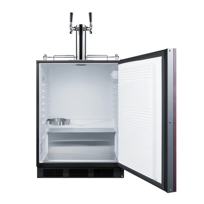 Summit Commercial SBC58BLBIADAIF ADA Undercounter Dual-Tap Beer Dispenser, Front-Breathing, Black, Holds Two 1/6-Barrel Kegs