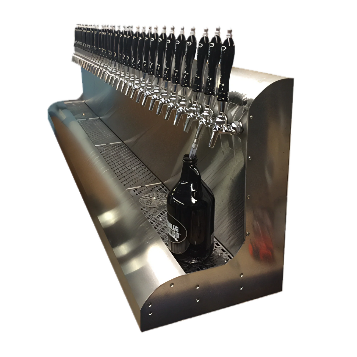 Perlick 4076DN27 Modular Wall-Mount Glycol-Cooled Draft Beer Dispensing Tower, Stainless Steel, 27-Faucet Capacity