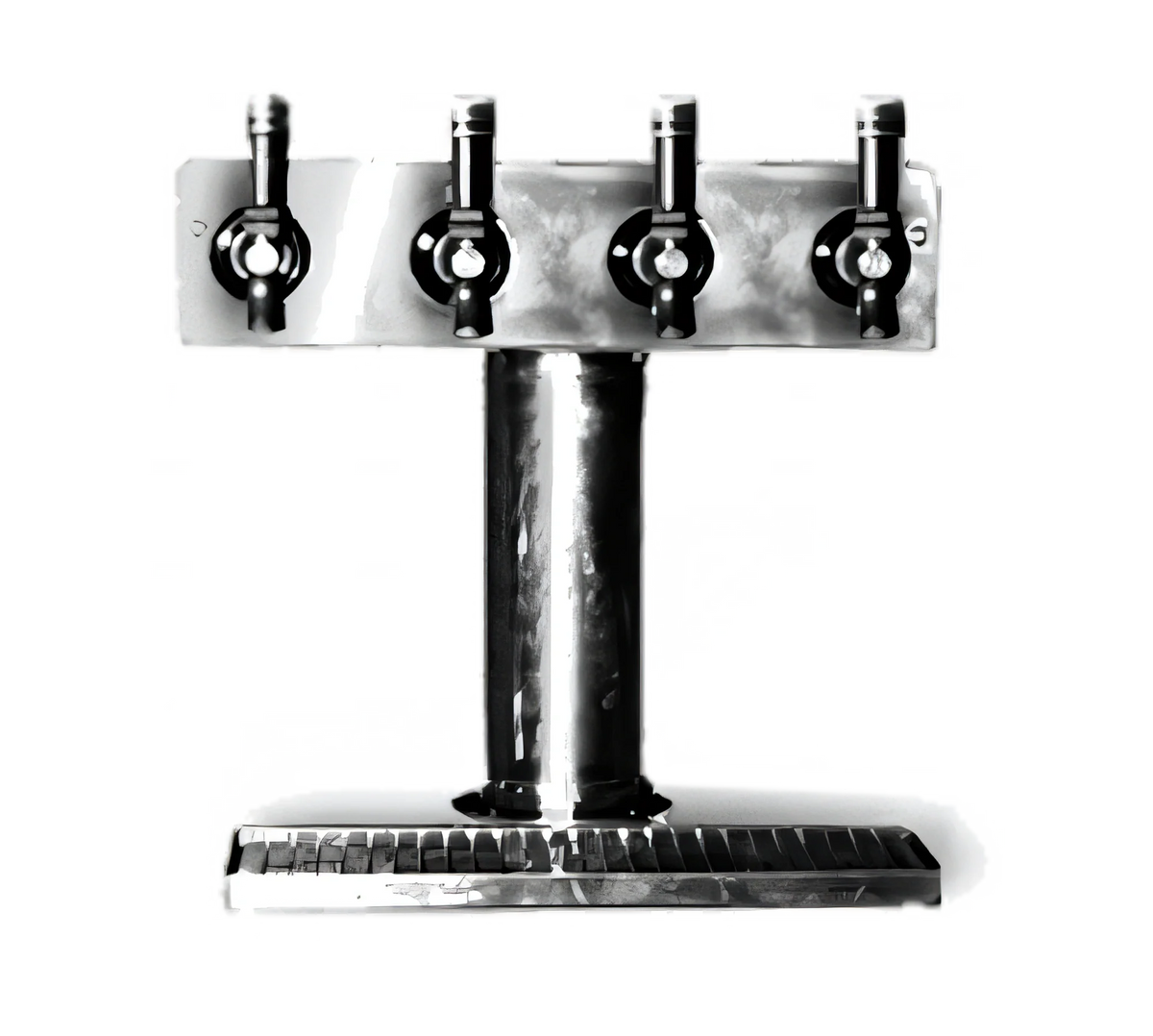 Eagle Group Spec-Bar BT4B-DT Brass 4-Faucet Countertop Beer Dispenser with Drip Tray, 16-Inch Working Height, Air-Cooled