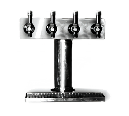 Eagle Group Spec-Bar BT4B-DT Brass 4-Faucet Countertop Beer Dispenser with Drip Tray, 16-Inch Working Height, Air-Cooled