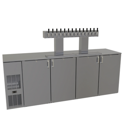 Glastender C1FB92-DD 92-Inch Four-Section Draft Beer Dispenser, Front-Serviced, Self-Contained R290 Refrigeration