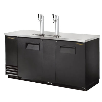 True General Foodservice TDD-3-HC 3 Half-Barrel Direct Draw Beer Dispenser, 2 Columns, Black Exterior, Stainless Steel Top
