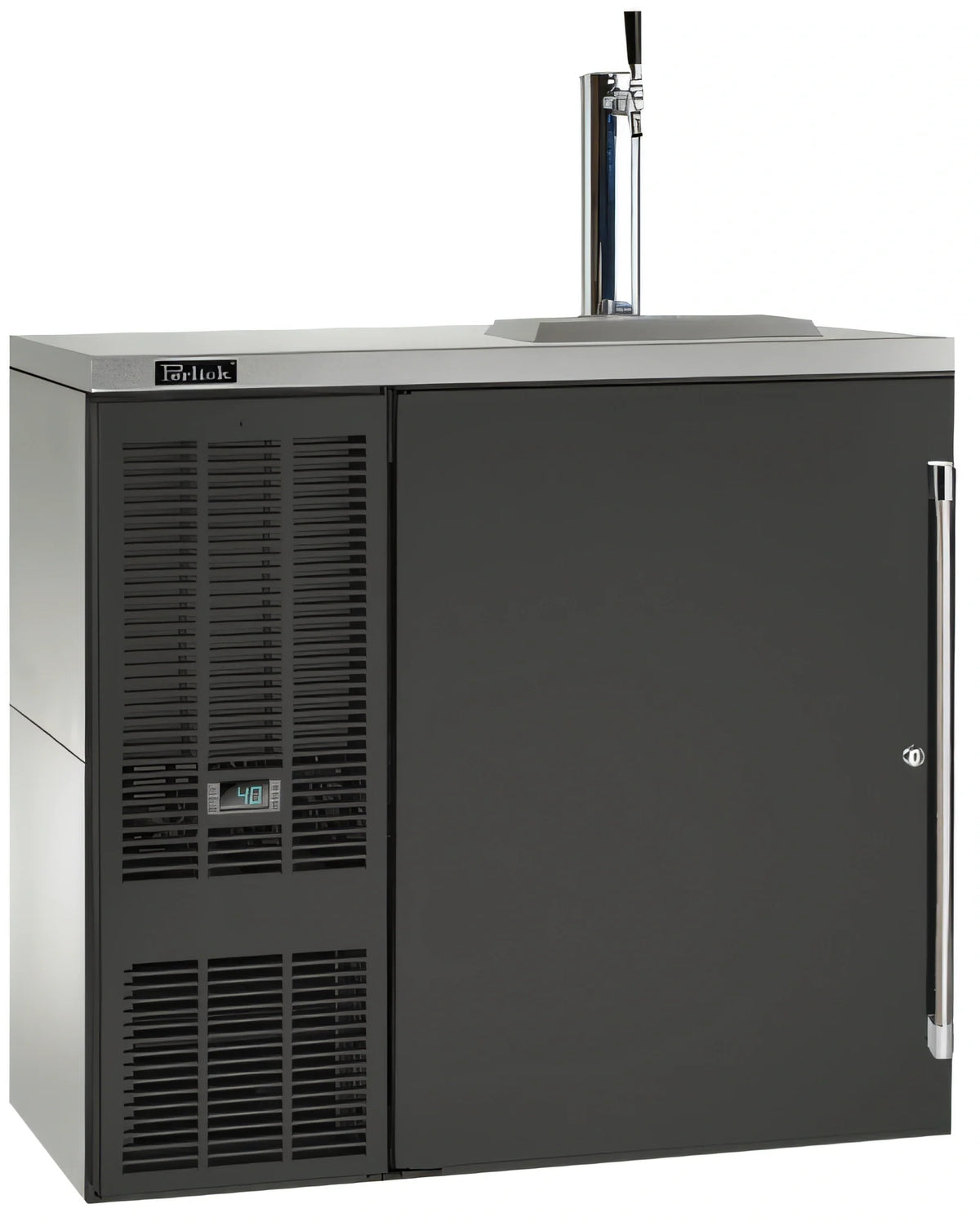 Perlick Quick Ship DDS36-BS-L-STK 36-Inch Self-Contained Direct Draw Draft Beer Dispenser, 1 Section, 1 Half Barrel