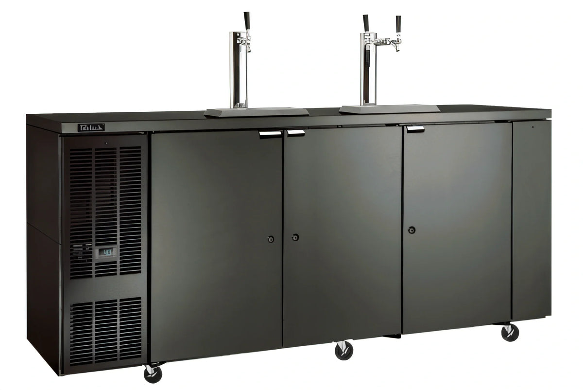Perlick DDS84 Draft Beer Dispenser, 84-Inch Three-Door Direct Draw, Self-Contained, 4 Half-Barrel Capacity, Stainless Steel
