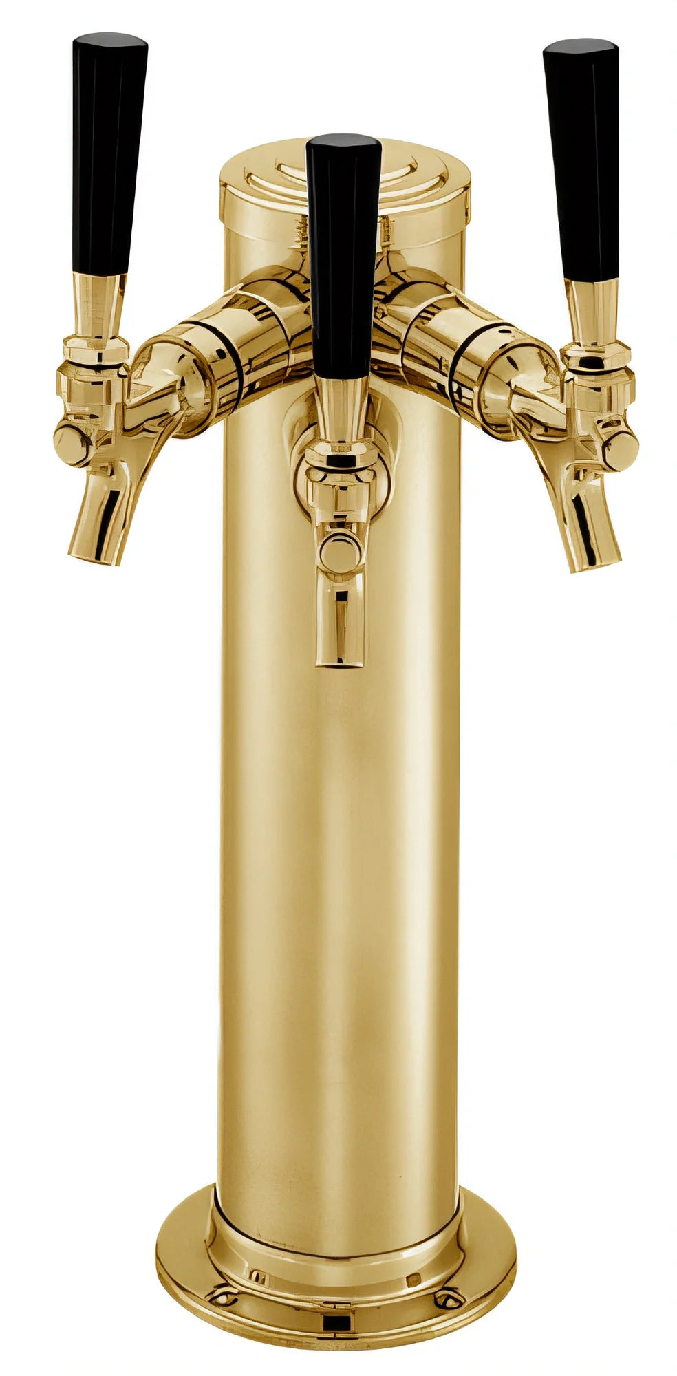 Perlick 69526-3DATF-R 3-Faucet Draft Arm Beer Dispensing Kit, Tarnish-Free Brass, Field Installation Kit