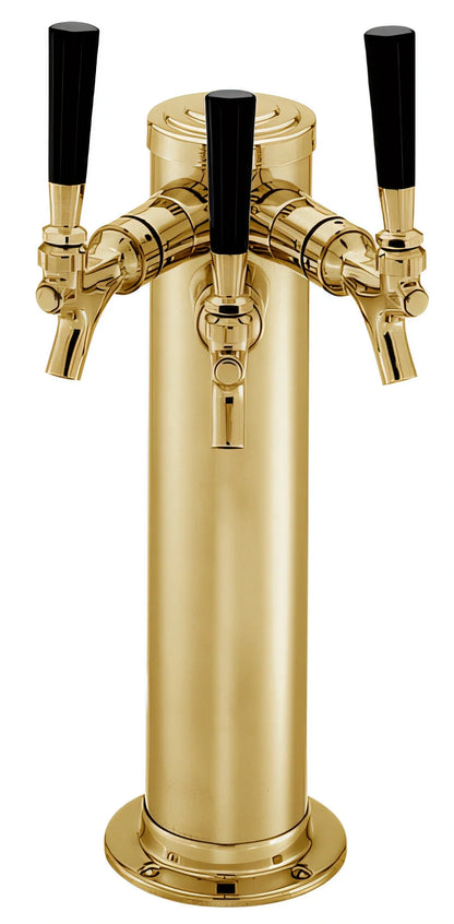 Perlick 69526-3DATF-R 3-Faucet Draft Arm Beer Dispensing Kit, Tarnish-Free Brass, Field Installation Kit