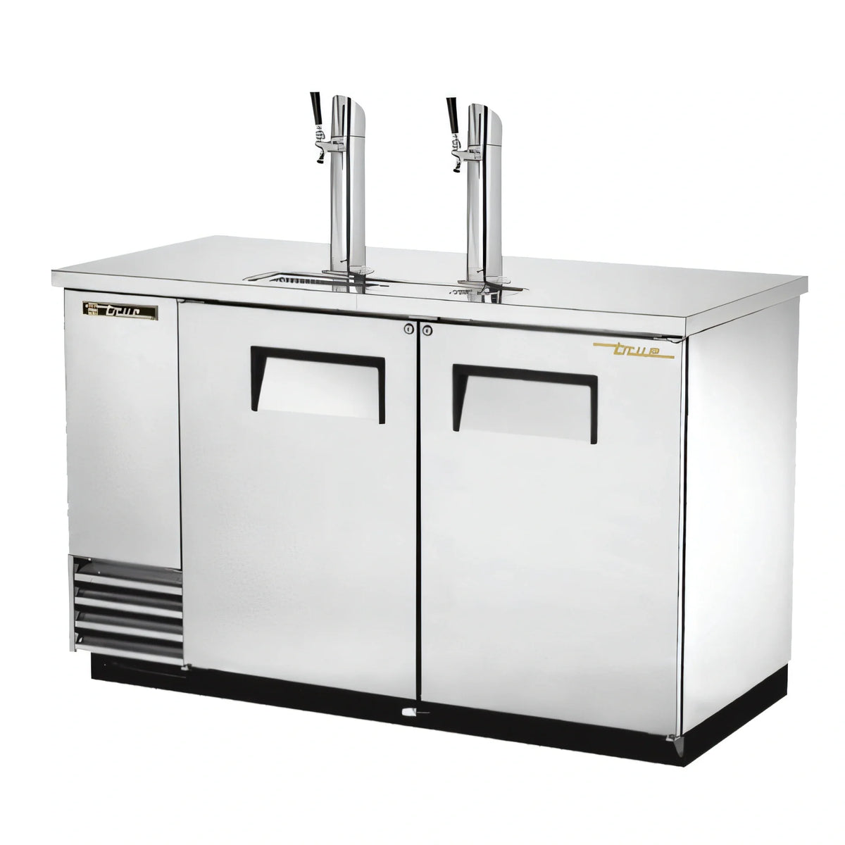 True General Foodservice TDD-2-S-HC Two-Column Direct Draw Beer Dispenser, 2 Half-Barrel Keg Capacity, Stainless Steel