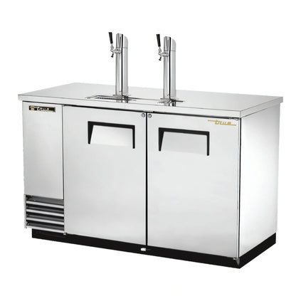 True General Foodservice TDD-2-S-HC Two-Column Direct Draw Beer Dispenser, 2 Half-Barrel Keg Capacity, Stainless Steel