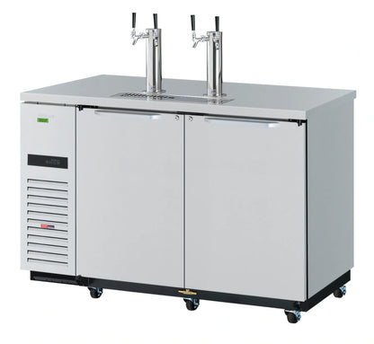 Turbo Air Super Deluxe TBD-2SDD-N6 Two-Door Stainless Steel Beer Dispenser, 2 Half-Barrel Keg Capacity, Dual Columns, ENERGY STAR