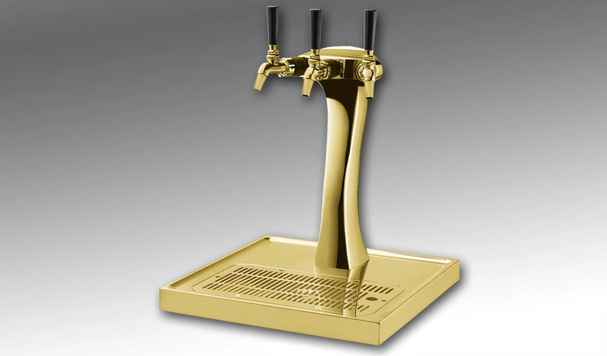 Perlick Panther Style 3-Faucet Gold Beer Dispensing Kit