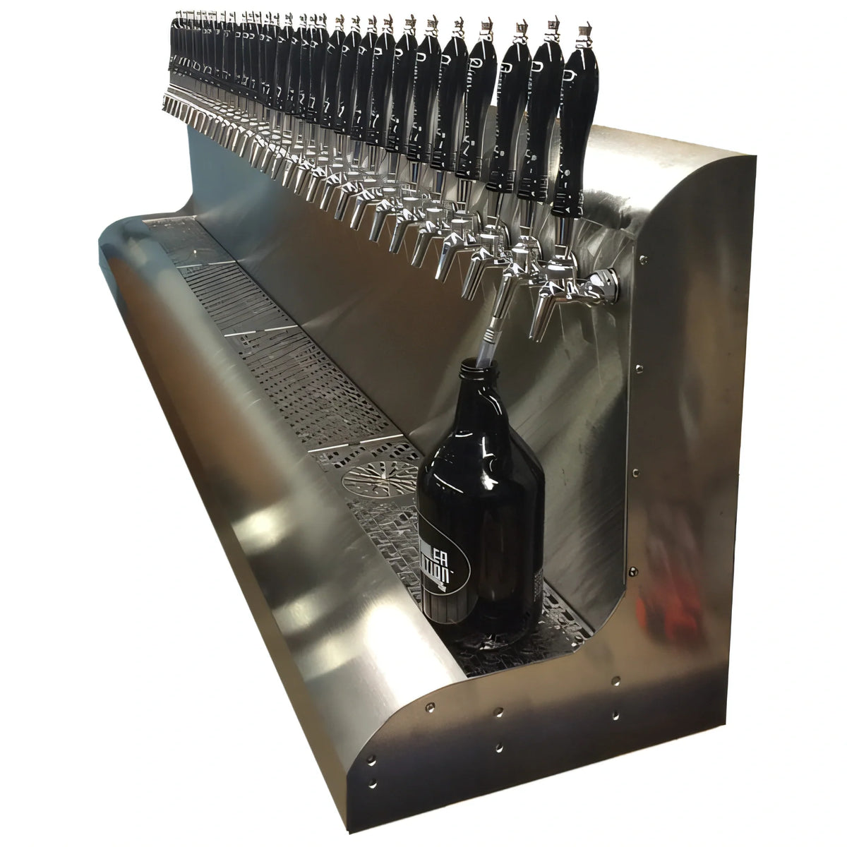 Perlick 3076-18 Wall-Mounted Modular Draft Beer Dispensing Tower, Air-Cooled, 18 Faucets, Stainless Steel