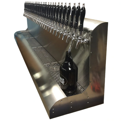 Perlick 3076-18 Wall-Mounted Modular Draft Beer Dispensing Tower, Air-Cooled, 18 Faucets, Stainless Steel