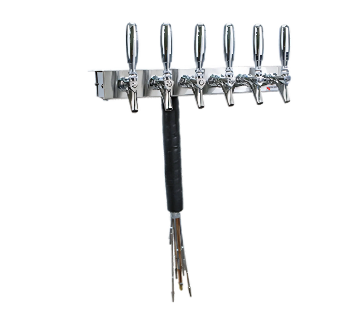 Micro Matic UCM-6-SSKR Underbar 6-Faucet Glycol-Cooled Draft Beer Dispenser, Brushed Stainless Steel