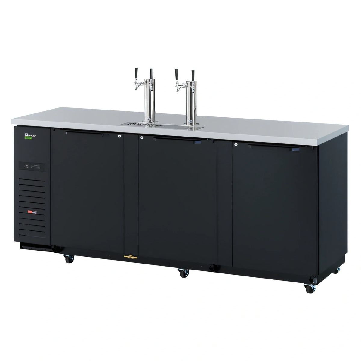 Turbo Air Super Deluxe TBD-4SBD-N Freestanding Beer Dispenser, 4 Half-Barrel Keg Capacity, 2 Columns, 4 Faucets, Black Exterior