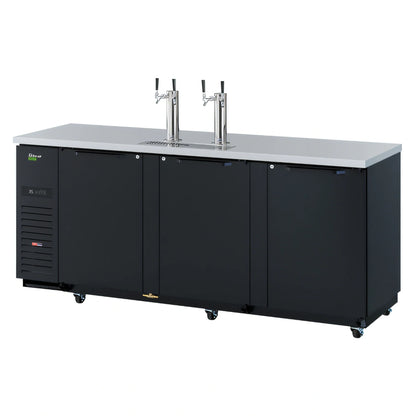 Turbo Air Super Deluxe TBD-4SBD-N Freestanding Beer Dispenser, 4 Half-Barrel Keg Capacity, 2 Columns, 4 Faucets, Black Exterior