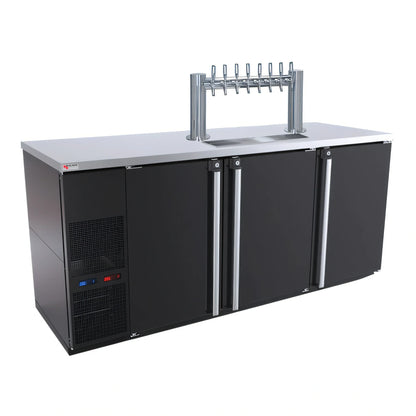 Micro Matic Pro-Line MBB78BC-E-A 80-Inch Three-Section Dual-Temperature Beer Dispenser, 12 1/6 Slim Barrel Keg Capacity, 8-Faucet Tower